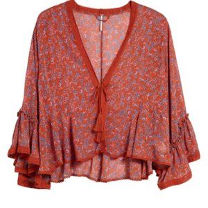 NEW Free People Lola Kimono Wild Red Size: M